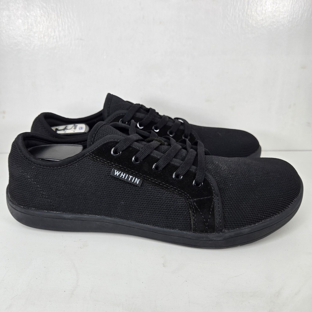 Whitin Barefoot Wide Toe Zero Drop Black Shoes Men's Size 45 US 12 Flat Sneakers